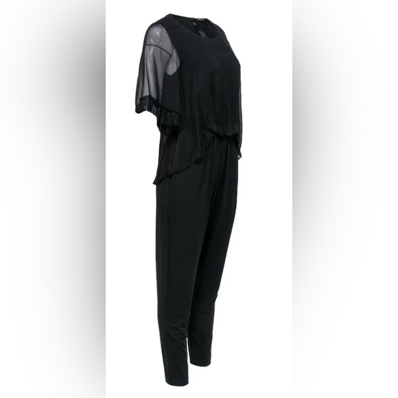 KOBI HALPERIN Doria Sheer-Sleeve Jumpsuit Black Anthropology‎ - Picture 5 of 12